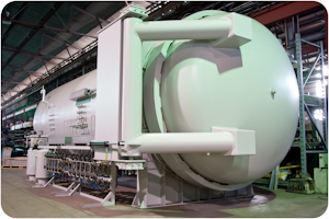 Photo of a new Taricco Corporation 8 foot diameter autoclave